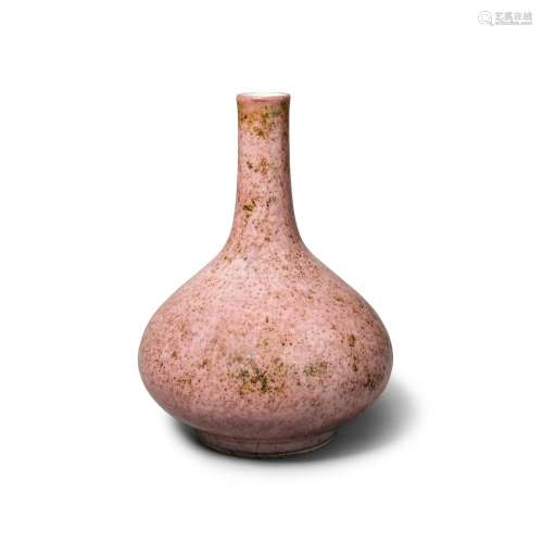 A copper-red-glazed bottle vase