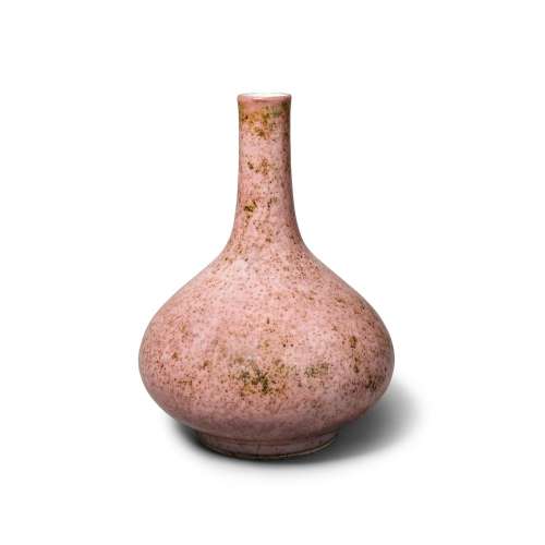 A copper-red-glazed bottle vase