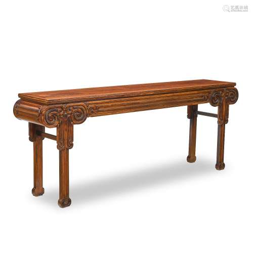 A large hongmu and mixed wood altar table