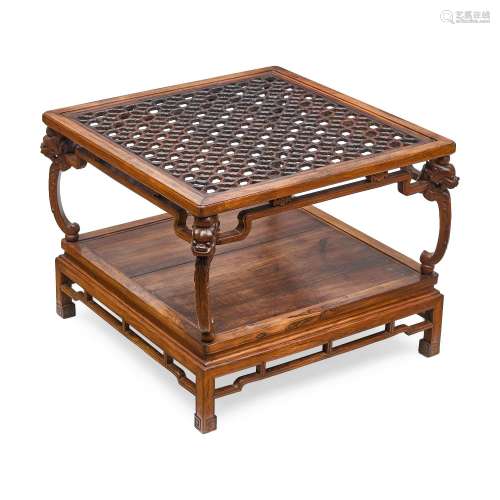 An unusual mixed wood kang table