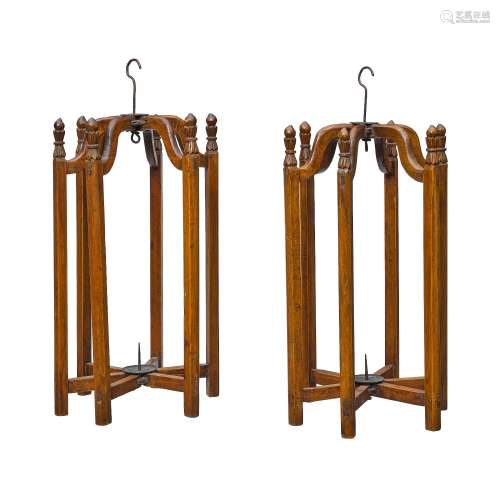 A pair of jumu candlestands