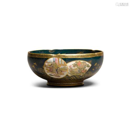 A Satsuma-style enameled 'figural' bowl