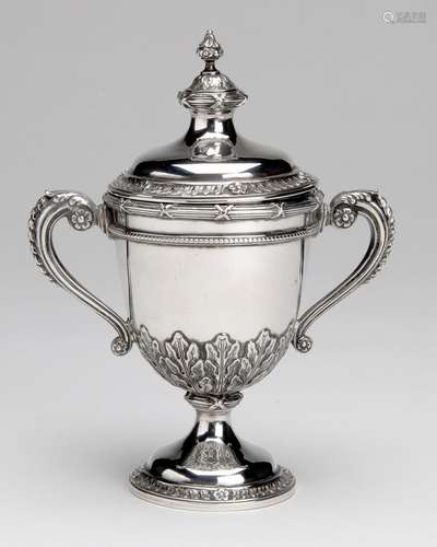 An English silver goblet with cover