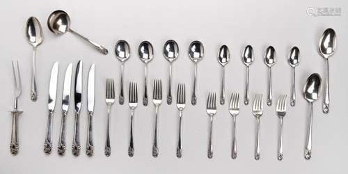 An American silver collection of flatware