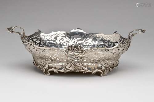 A large Dutch silver bread basket