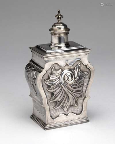 A Dutch silver teacaddy, Boxmeer