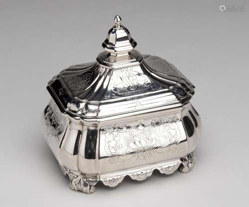 A Dutch silver tobacco jar