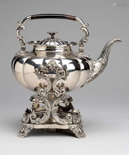 A German silver kettle and Burner