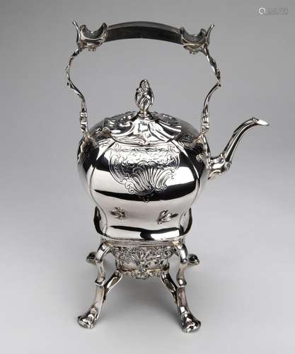 A Dutch silver bouilloire