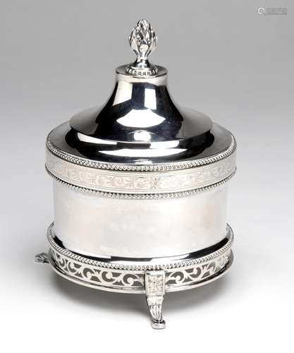 A Dutch silver tobacco jar