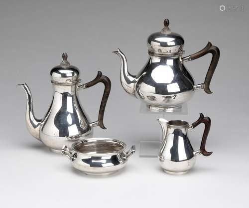 A four-piece Dutch silver tea service