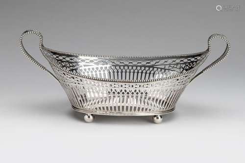 A Dutch silver bread basket