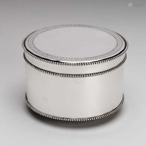 A Dutch silver round biscuit box, Amsterdam