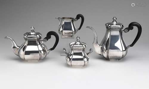 A four-piece large tea service