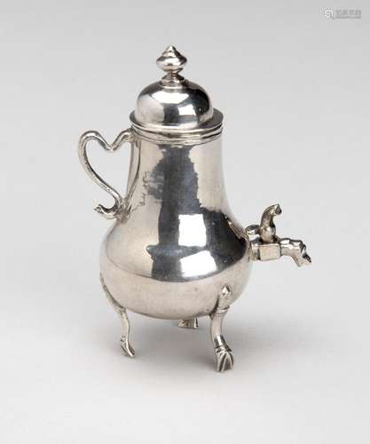 A Dutch silver miniature coffee urn