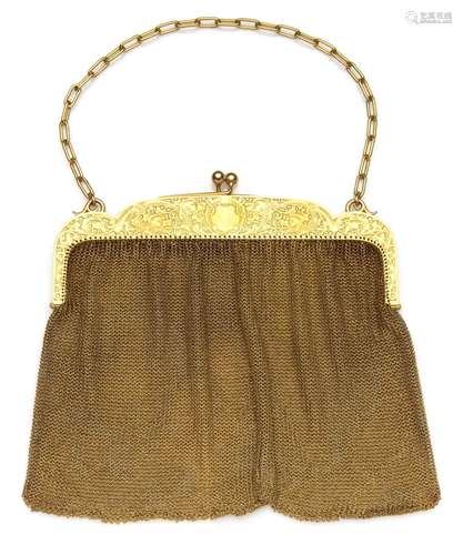 An antique 14k gold evening bag