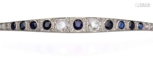 An 18k white gold sapphire and diamond bracelet