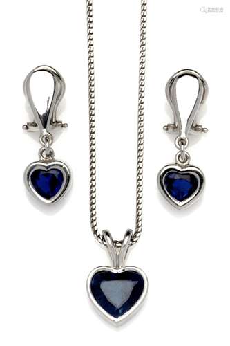 An 18k white gold sapphire necklace, by Vierj, and a pair of...