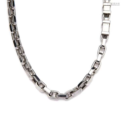 An 18k white gold necklace, by Van Esser