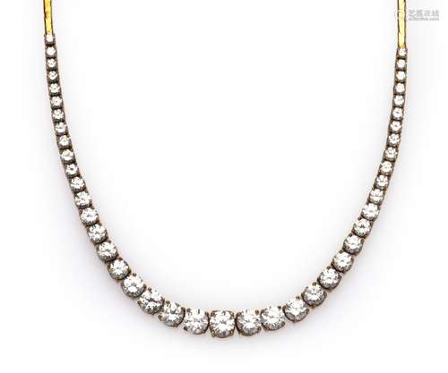 A 14k gold diamond necklace