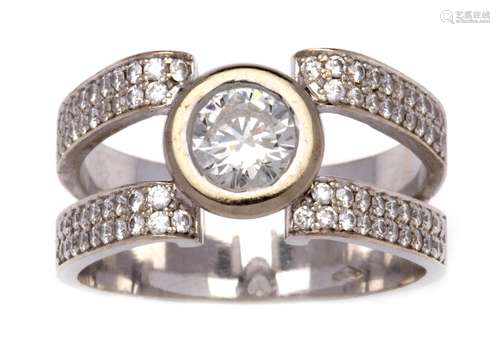 An 18k gold diamond ring