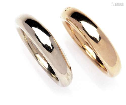 A pair of 18k gold rings, by Pomellato