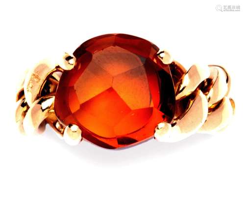 An 18k gold citrine ring, by Pomellato