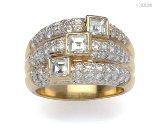 An 18k gold diamond ring