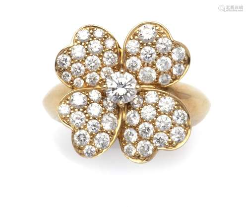 An 18k gold diamond ring, by Van Cleef & Arpels