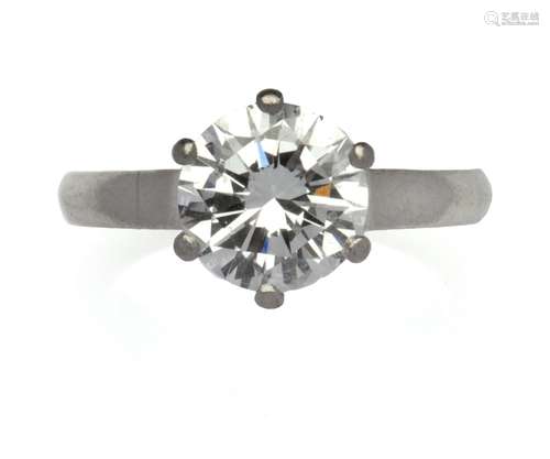 A platinum diamond single stone ring