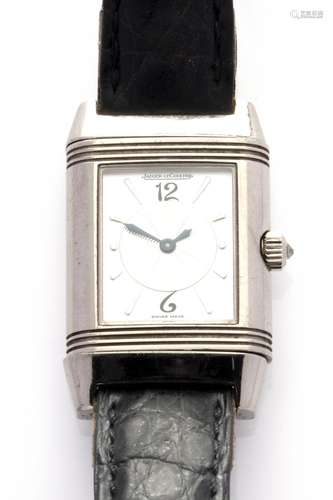 An 18k white gold lady's dual face wristwatch, by Jaege...