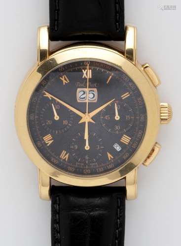 An 18k pink gold gentlemen's wristwatch with chronograp...