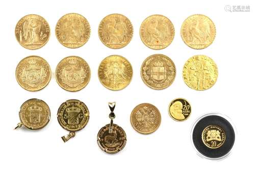 A collection of gold coins