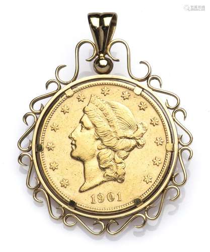 A gold coin pendant