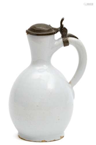 A white Delft jug