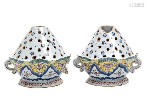 Two French faience bough pots