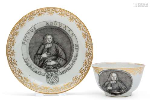 A Chine-de-Commande cup and saucer 'Petrus Boudaan'...