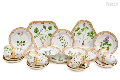 A part Royal Copenhagen 'Flora Danica' coffee set