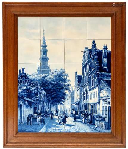 A Delft Porceleyne Fles tile tableau, after Cornelis Springe...