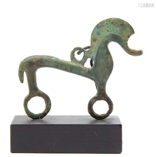 A Villanovan bronze horse bit cheek piece