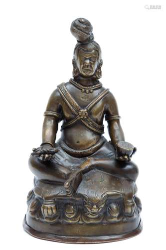 A bronze figure of Tsangnyön Heruka