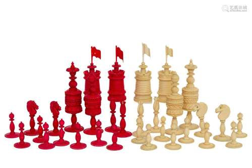 An ivory chess set