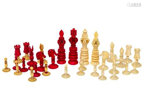 An Anglo-Indian ivory chess set