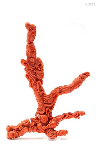 A carved coral figure