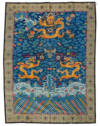 A dragon kesi silk embroidered fragment