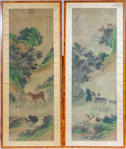 Two large Chinese landscape paintings