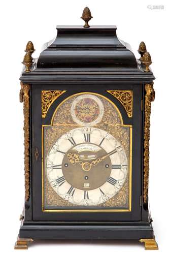 A George II ebonised bracket clock