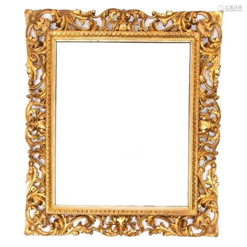 An Italian carved giltwood and gesso mirror