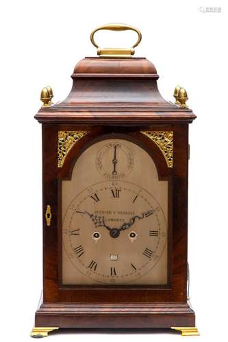 A George III mahogany bracket clock, for the Spanish market