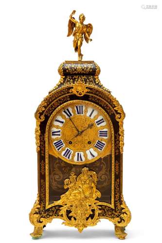 A Louis XIV ormolu-mounted brass and tortoiseshell bracket c...